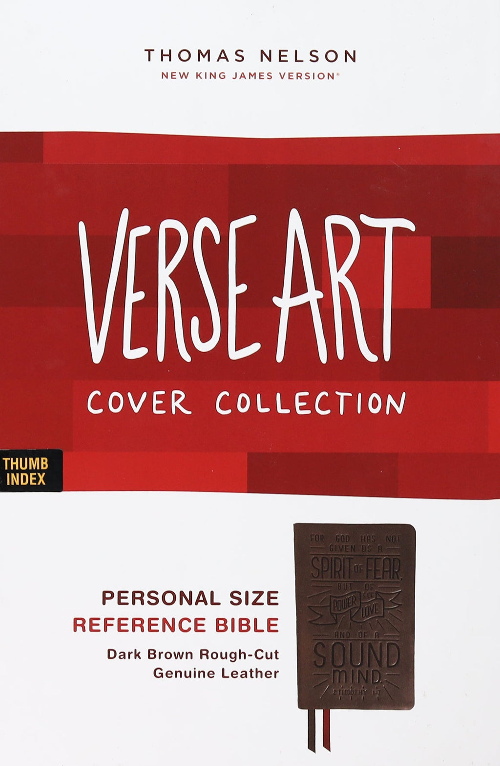 NKJV Personal Size Reference Bible Verse Art Cover Collection Brown Thumb Indexed (Red Letter Edition) (Red Letter Edition)