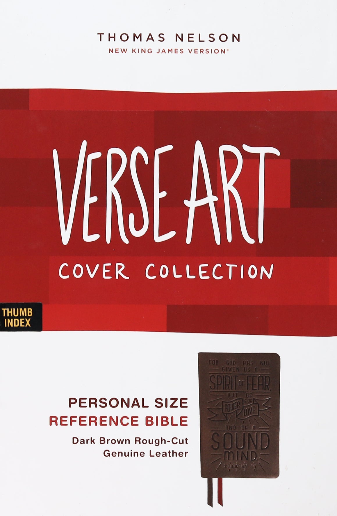 NKJV Personal Size Reference Bible Verse Art Cover Collection Brown Thumb Indexed (Red Letter Edition) (Red Letter Edition)