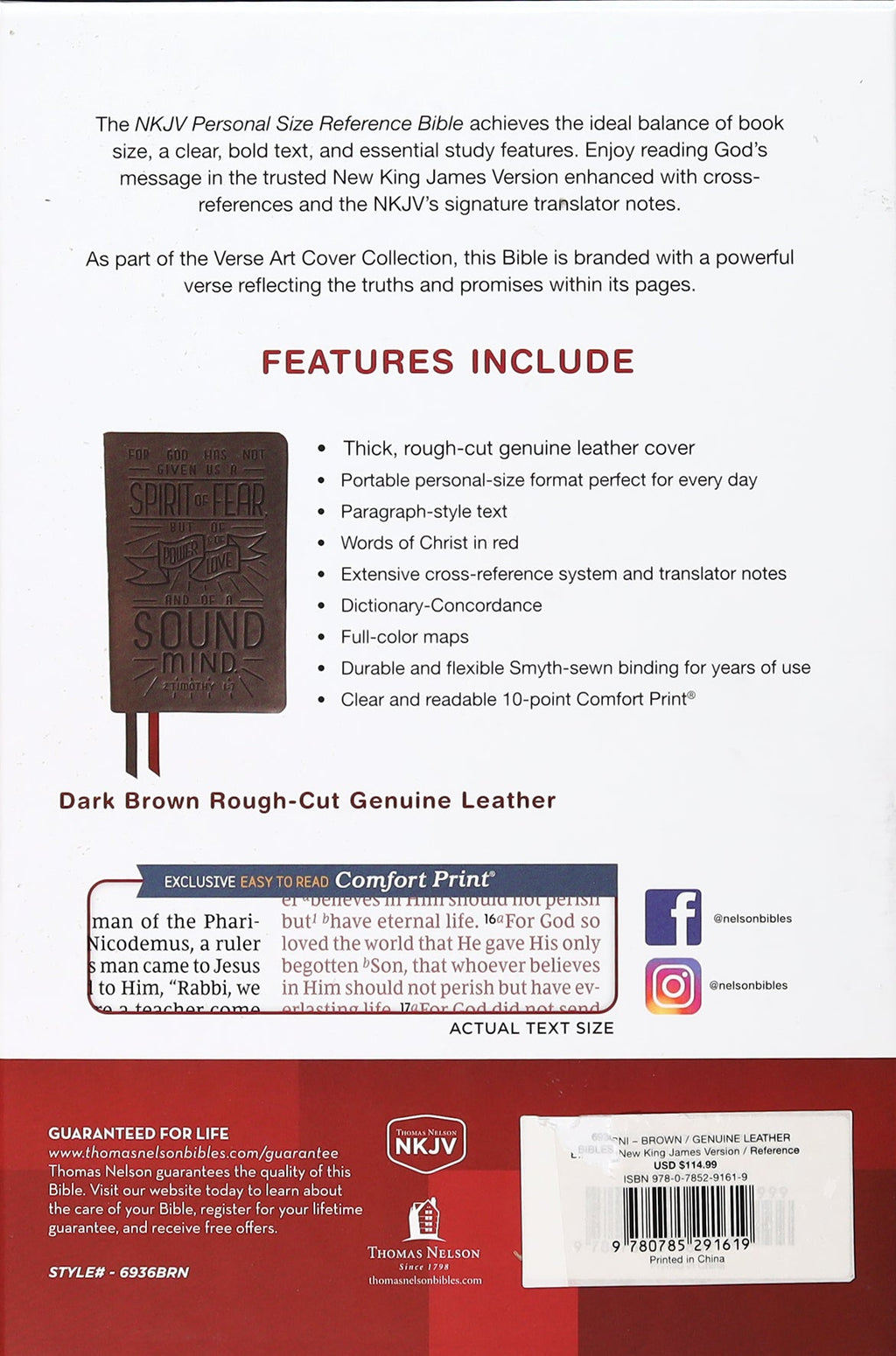NKJV Personal Size Reference Bible Verse Art Cover Collection Brown Thumb Indexed (Red Letter Edition) (Red Letter Edition)