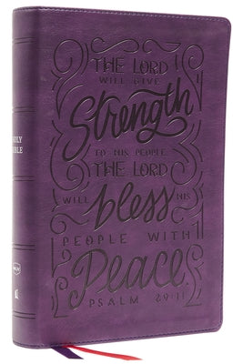 NKJV Giant Print Bible, Purple Reference Bible with Verse Art Cover