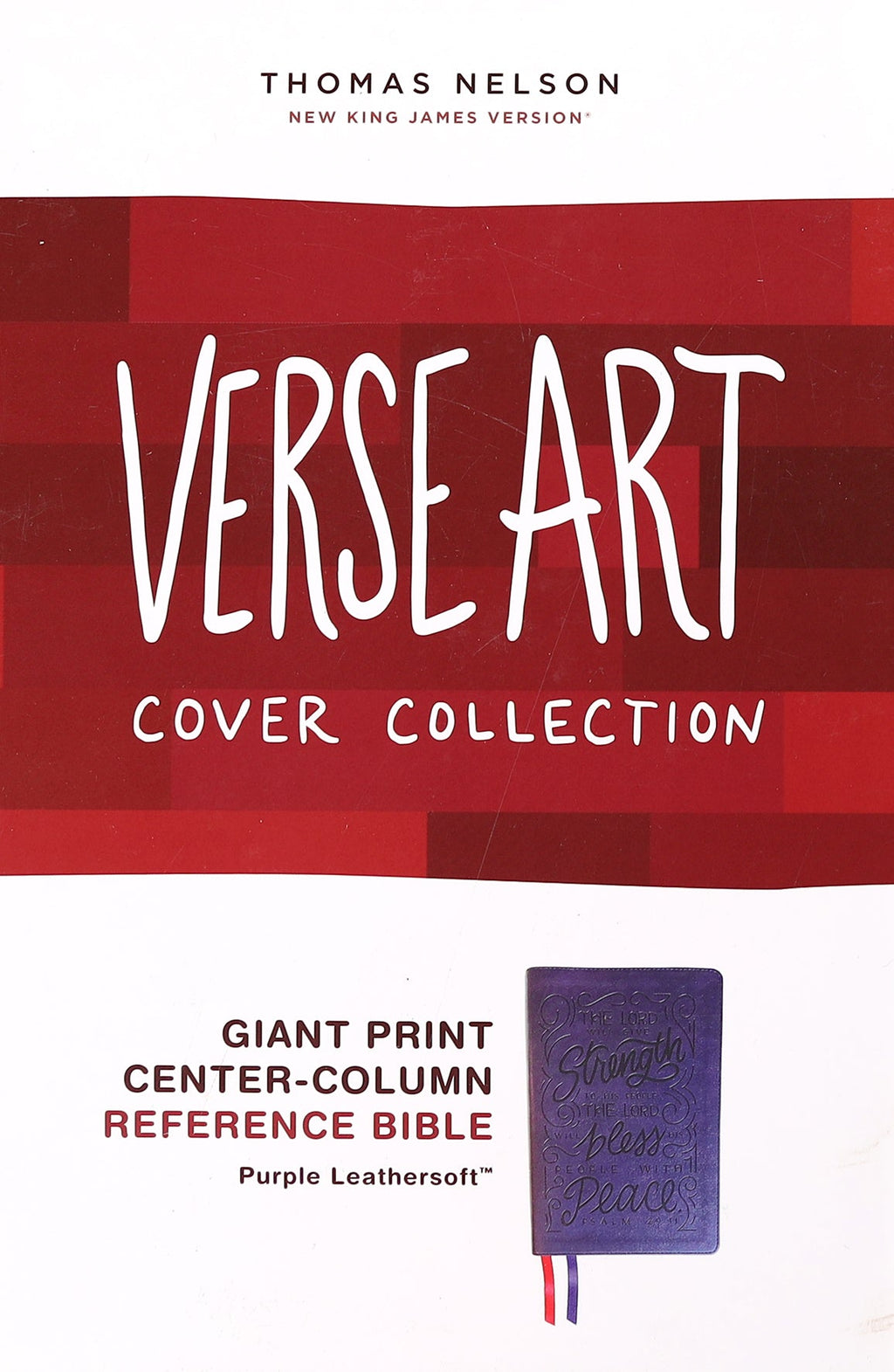 Purple NKJV Giant Print Bible, Verse Art Cover for Reference Study