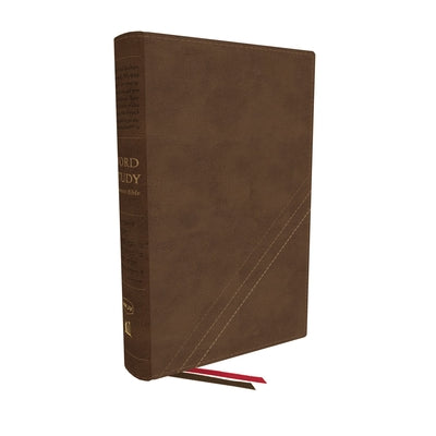 Brown NKJV Word Study Reference Bible with red letter text