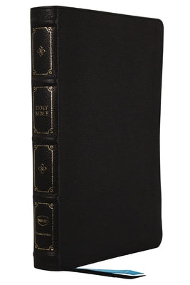 NKJV Large Print Thinline Reference Bible with Maclaren Series Black Cover and Blue Letter Edition for Colorblind Friendly Ac