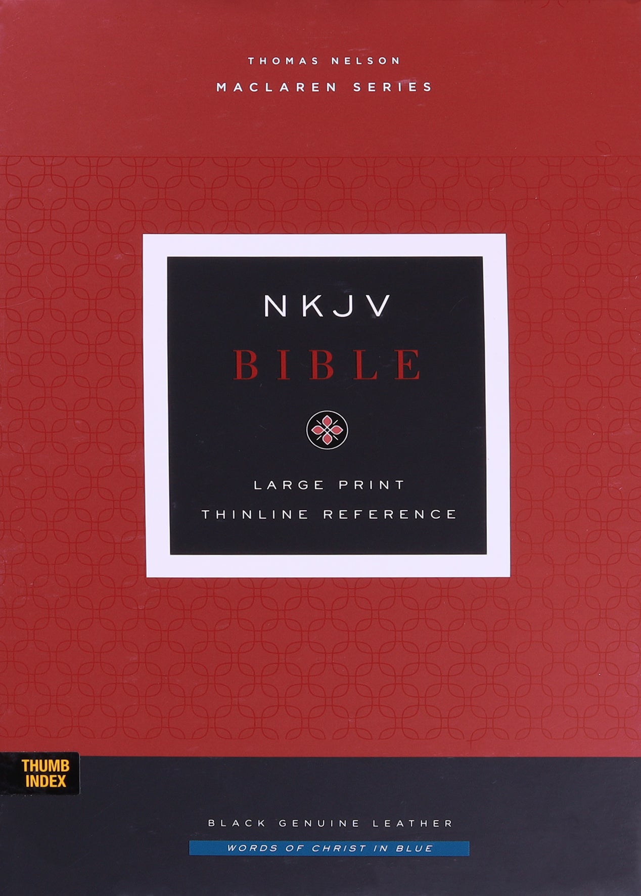 NKJV Large Print Thinline Reference Bible with Black Cover and Blue Letter Edition