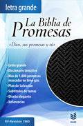 Large print black leather zipper Bible with promise verses, RVR1960 Spanish translation