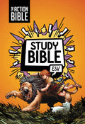 The ESV Action Bible Study Bible in vibrant orange, a perfect choice for readers seeking a balanced approach to Bible study.