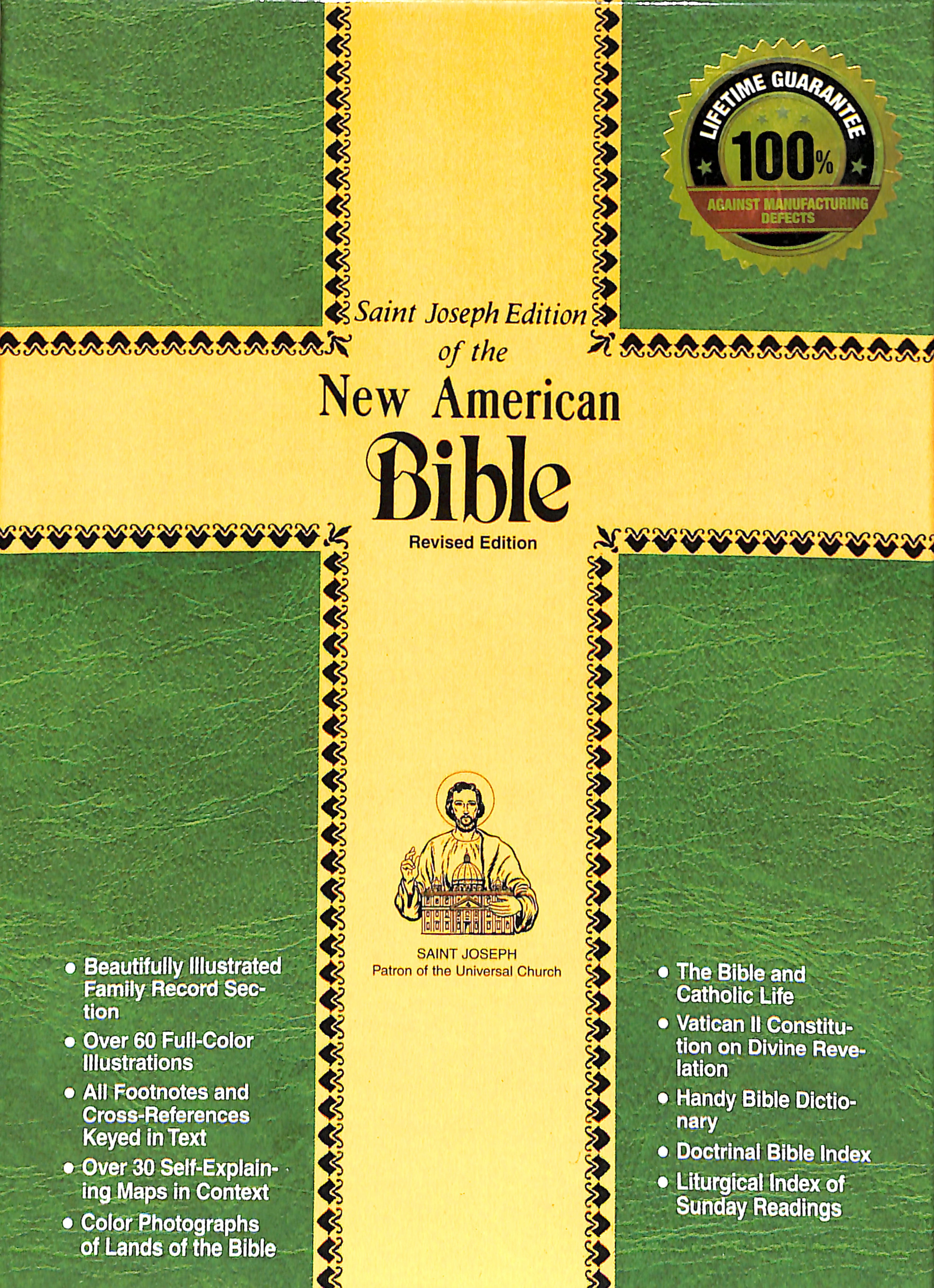 Nab Saint Joseph Personal Size Bible Burgundy Zipper