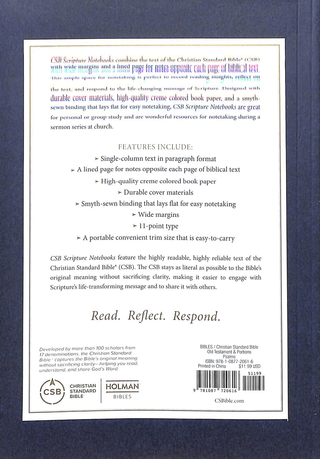 Discover a luxurious way to engage with scripture with our premium CSB Bible study journal and Psalms verses.