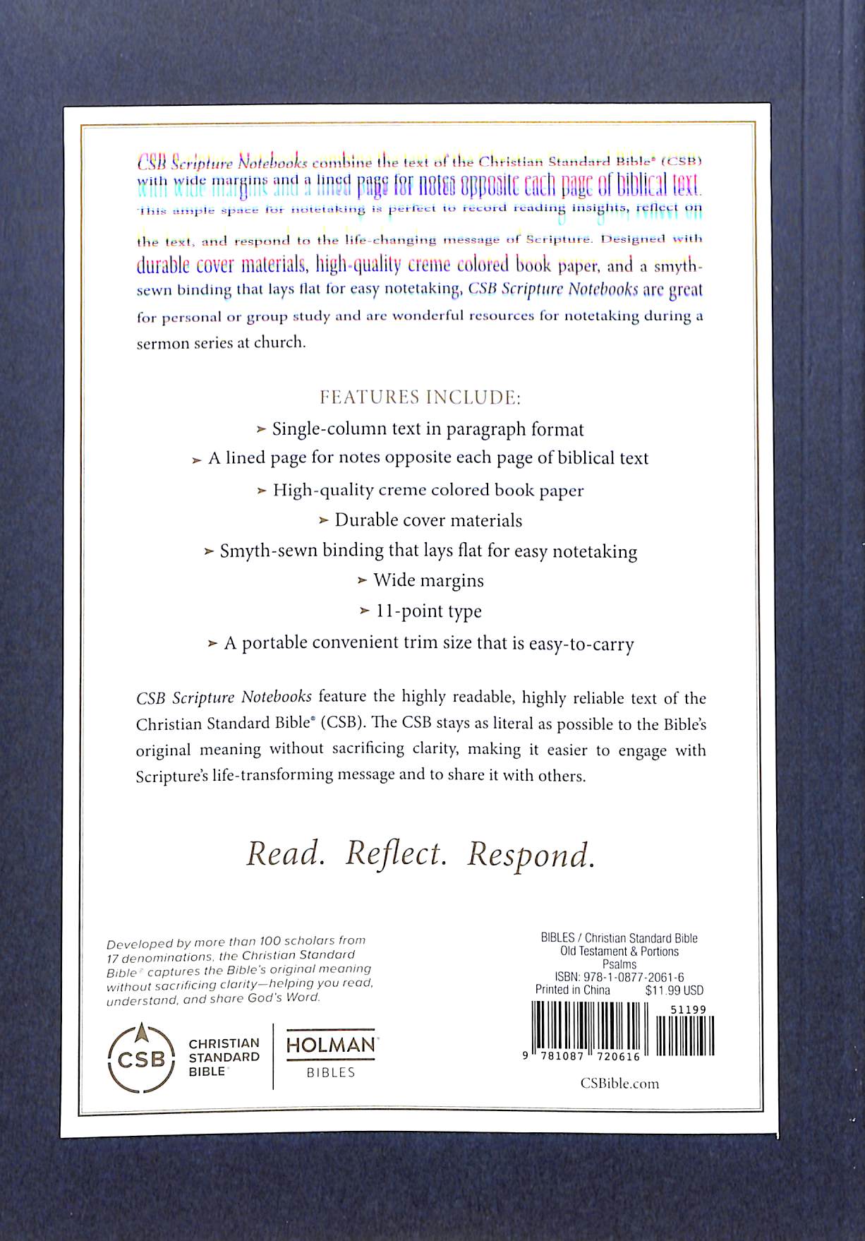 Discover a luxurious way to engage with scripture with our premium CSB Bible study journal and Psalms verses.