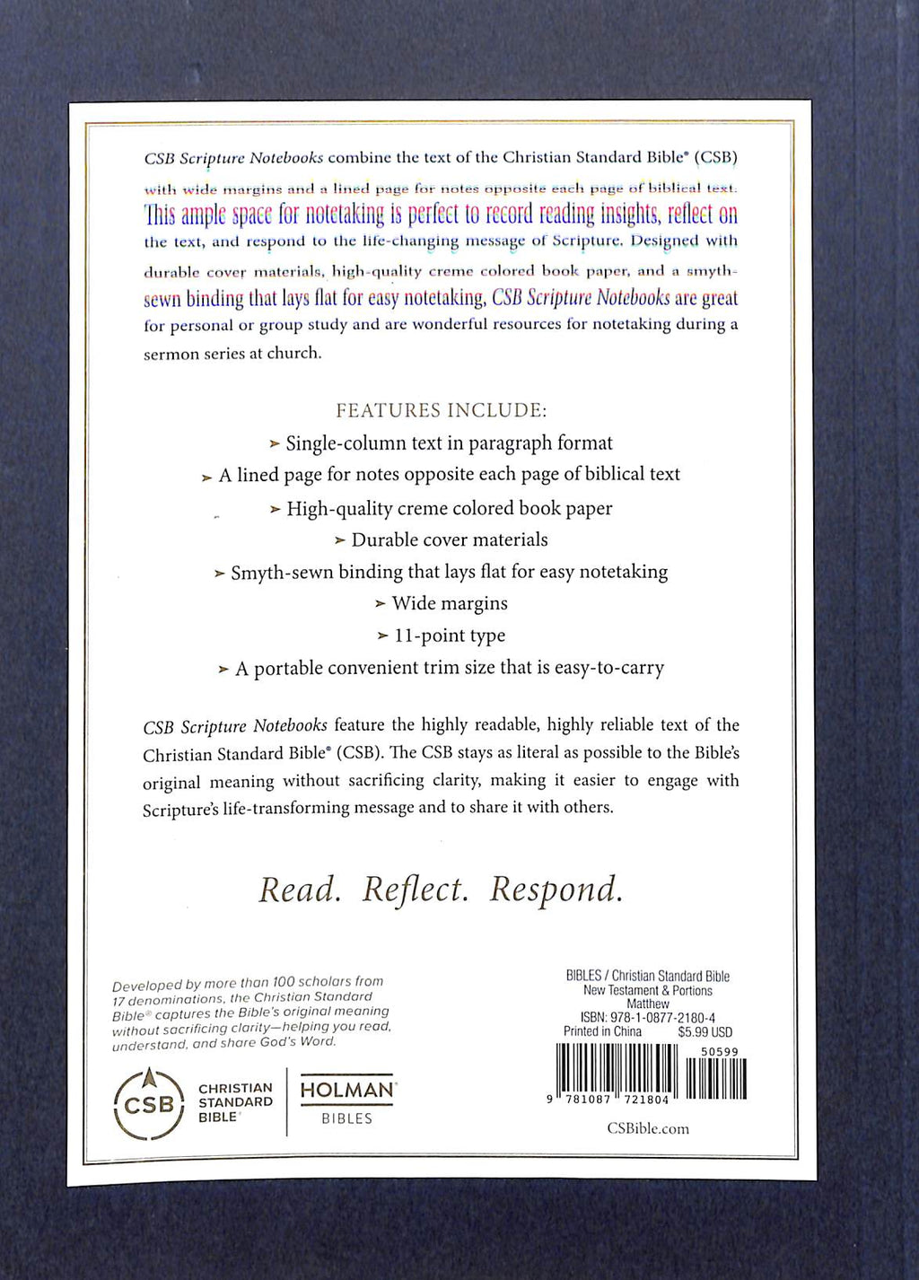 CSB Scripture Notebook Matthew