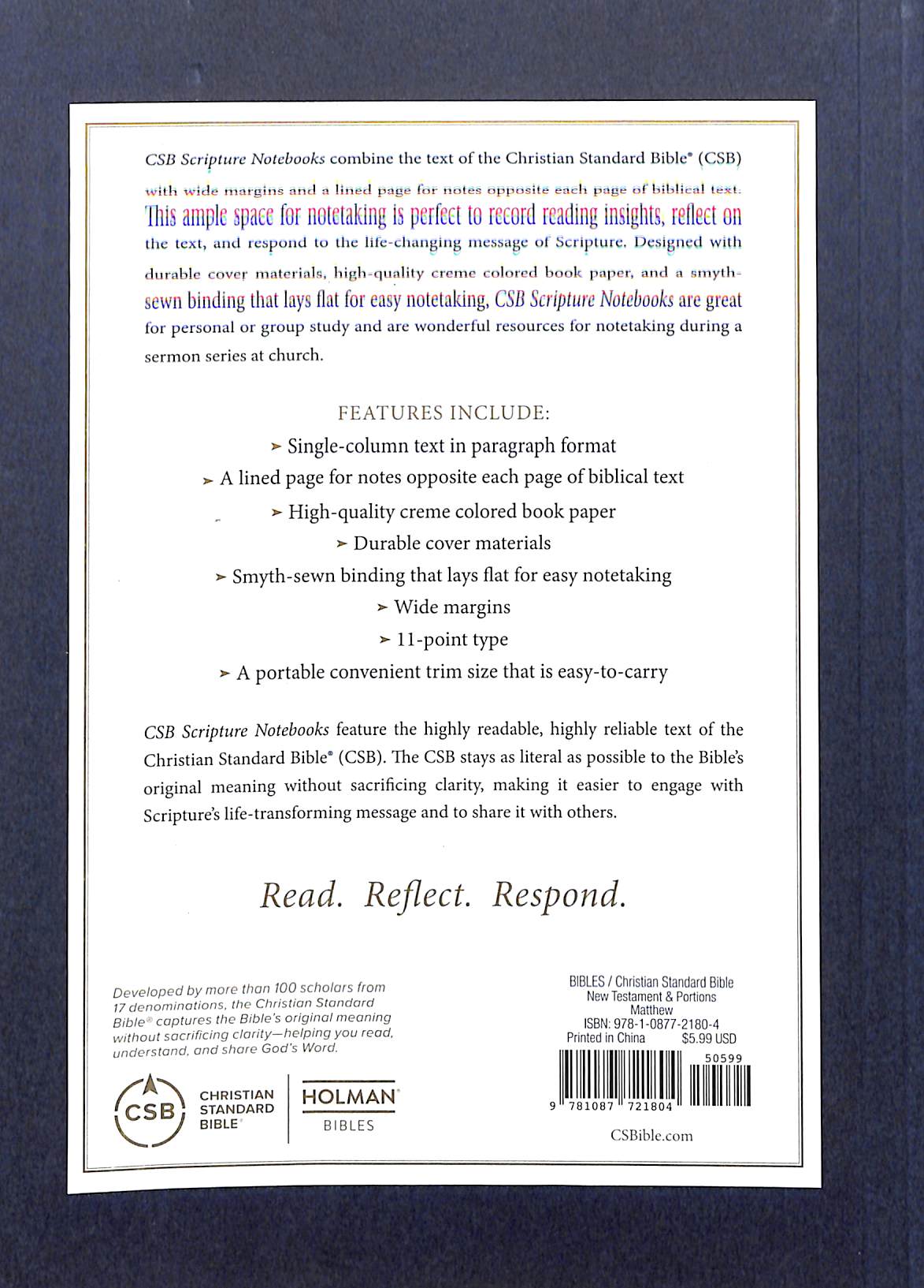 CSB Scripture Notebook Matthew