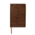 Elevate your study with the CSB Luxury Large Print Reference Bible, featuring rich brown Celtic cross embossing and precise r
