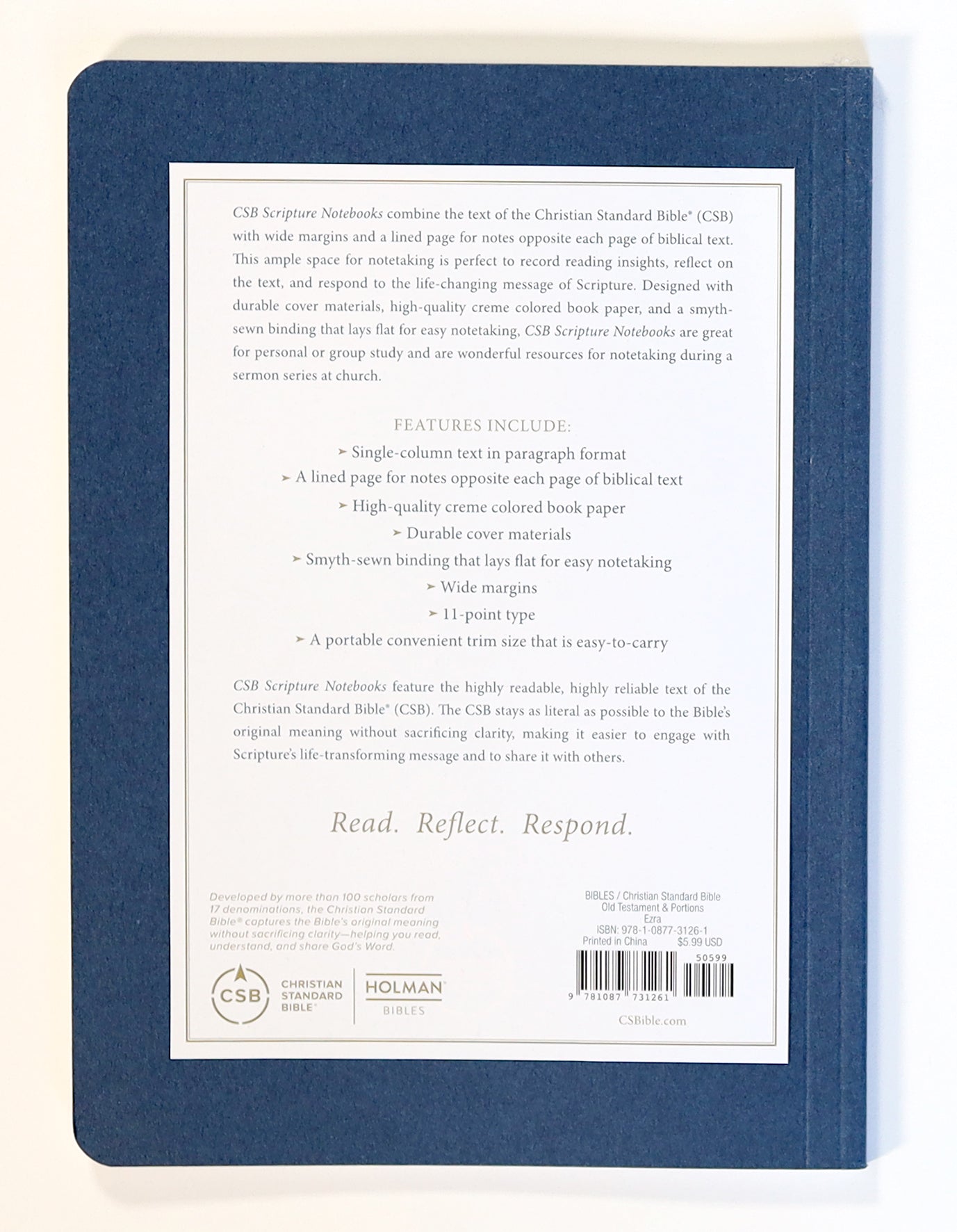 Luxurious CSB Scripture Notebook highlighting the book of Ezra in the beautiful Christian Standard Bible.