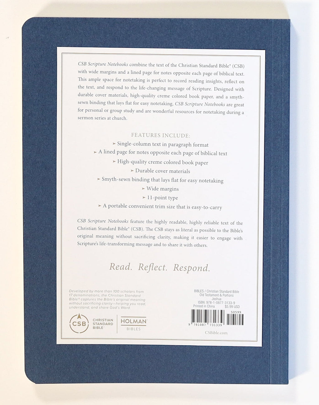 Elegant CSB Scripture Journal for studying Joshua in style