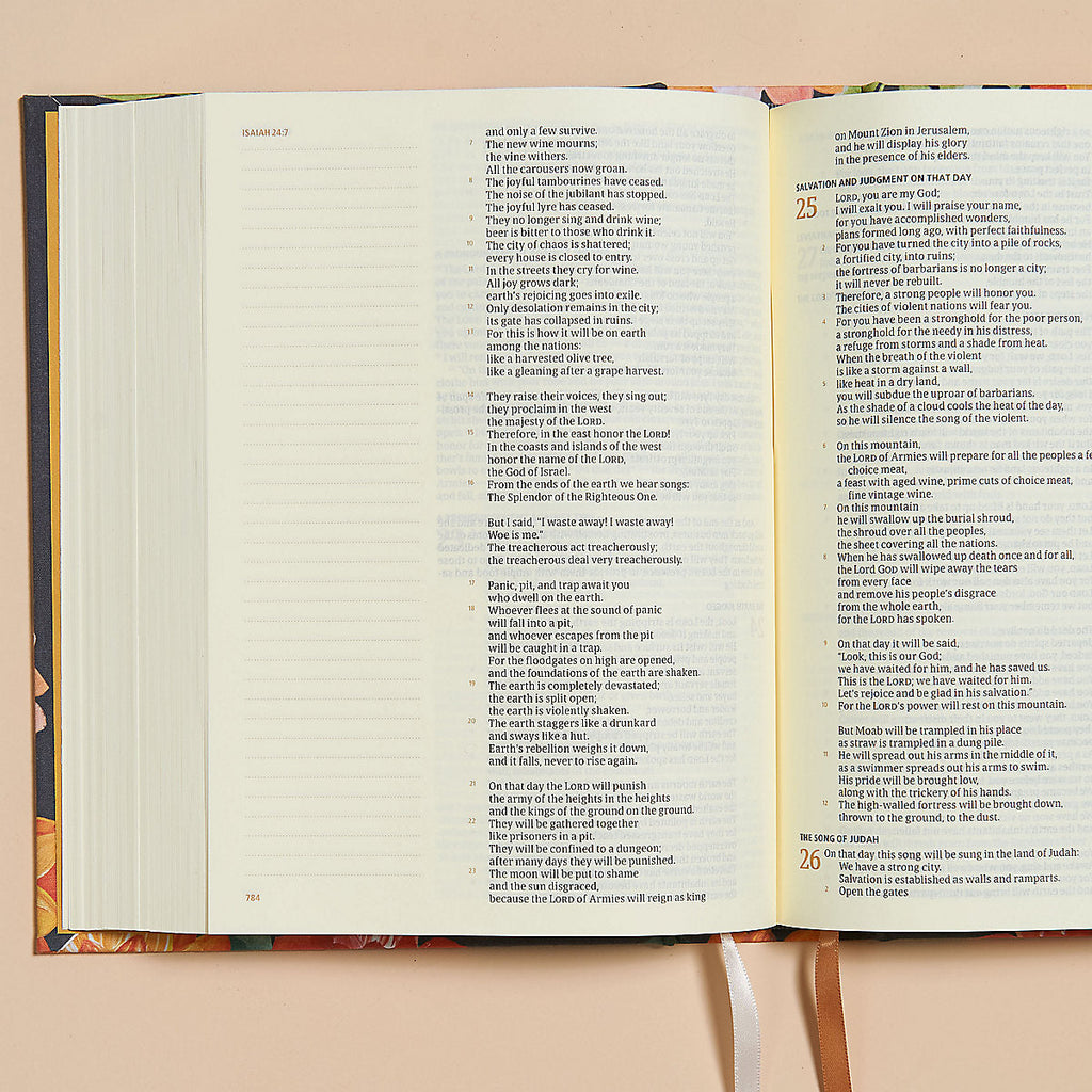CSB Hosanna Revival Journaling Bible with beautiful floral pattern and notetaking pages
