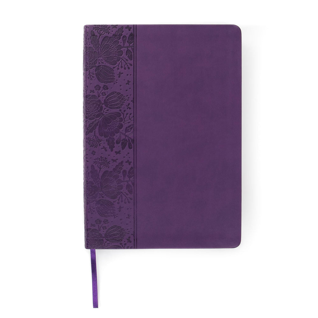 Elevate your devotion with the Luxury CSB Super Giant Print Reference Bible in regal purple with elegant red letter tone