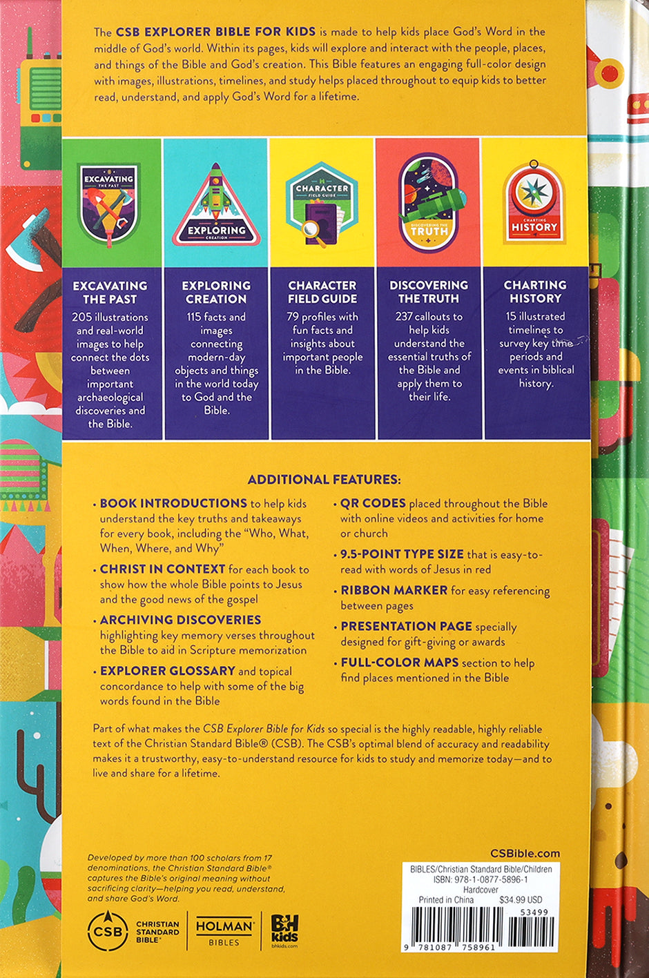 Close-up of the CSB Explorer Bible for Kids, showcasing its colorful and engaging design.