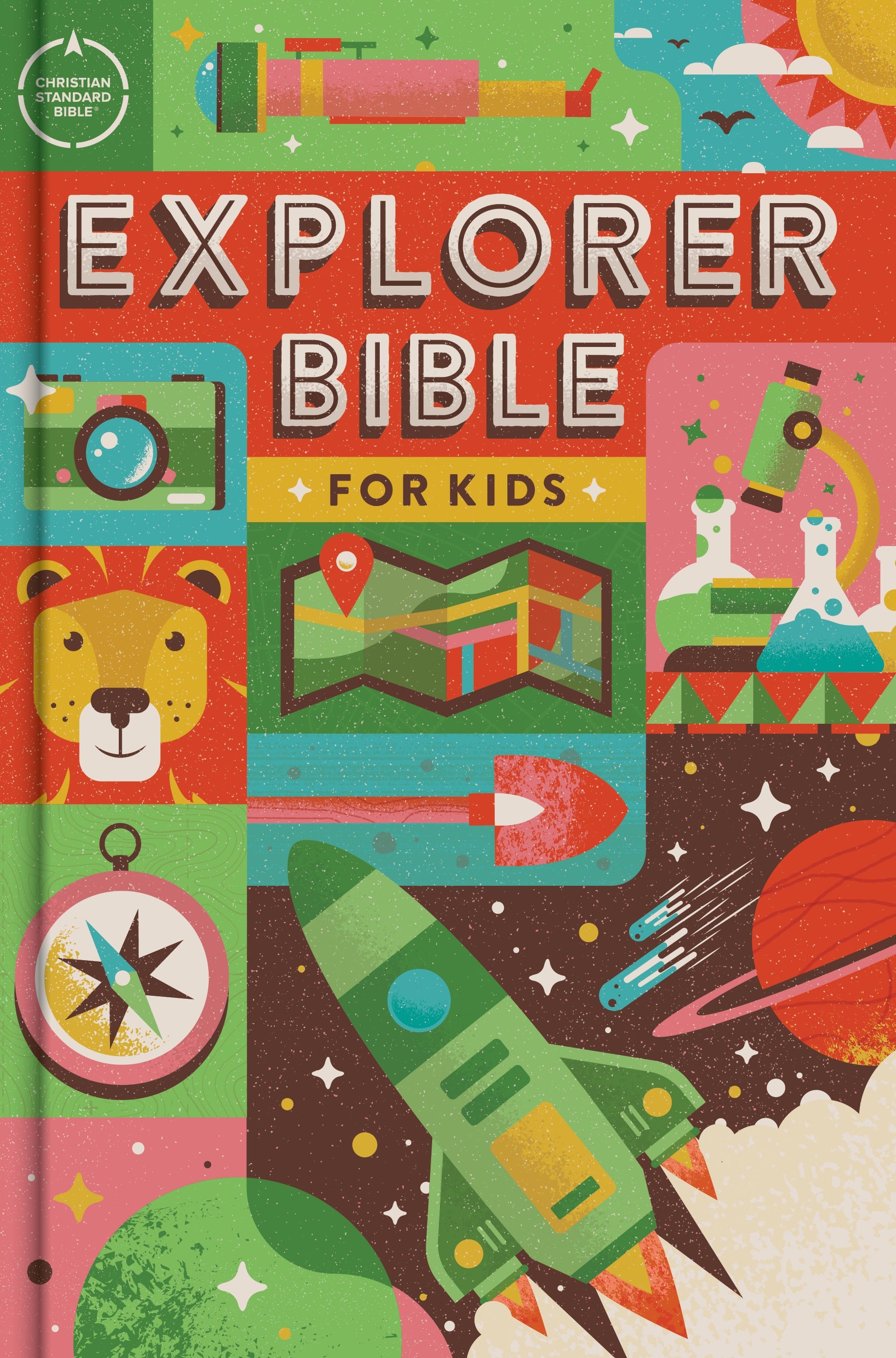 Interior of the CSB Explorer Bible for Kids, featuring its Bible stories, games, and puzzles.
