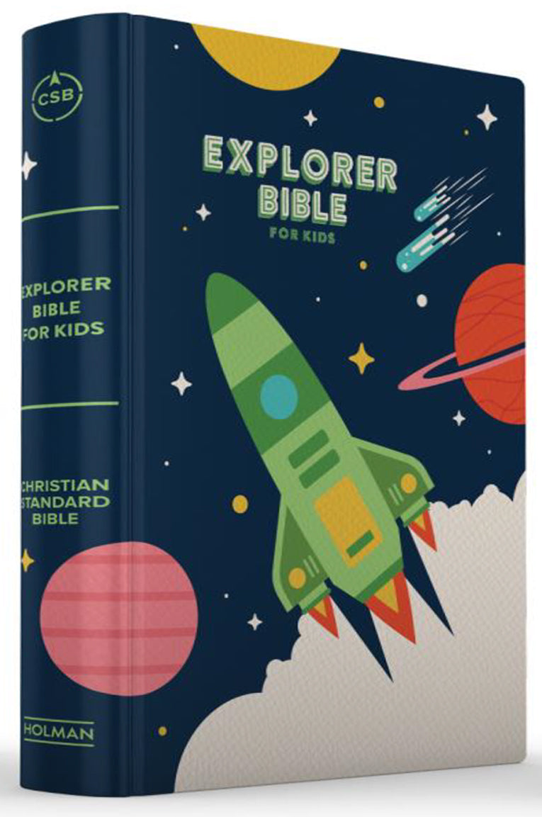 CSB Explorer Bible for Kids: Blast Off, a space-themed Bible