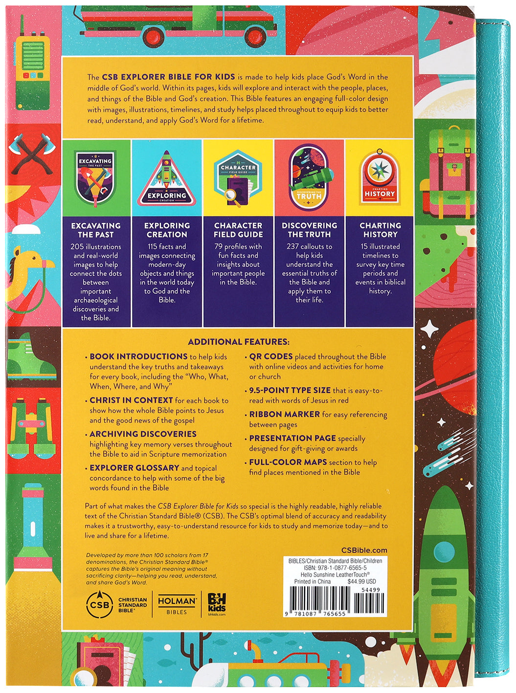 Close-up of the CSB Explorer Bible for Kids Hello Sunshine cover