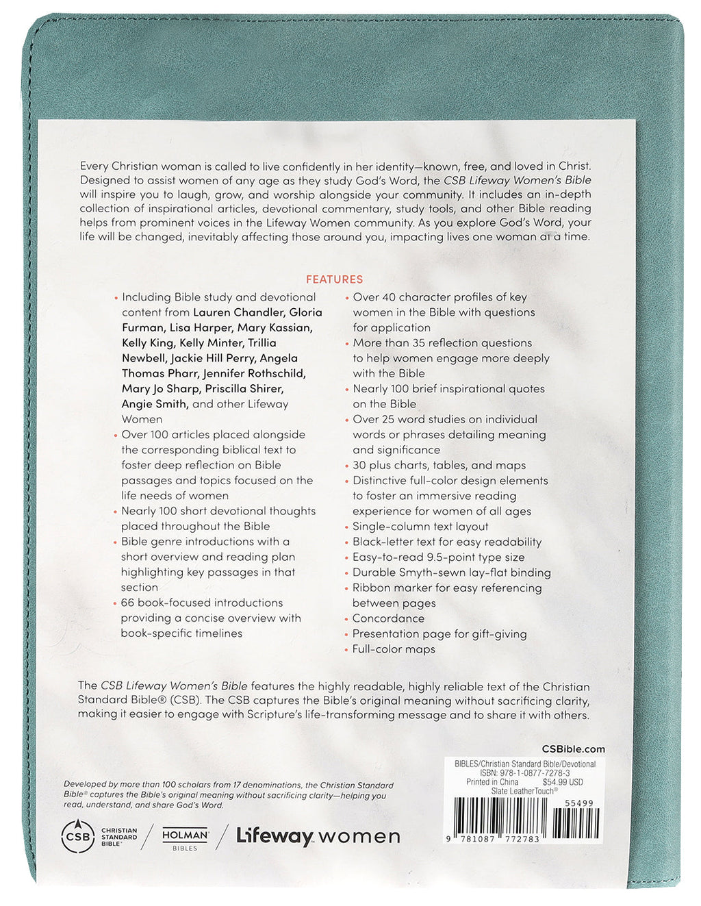 Elegant CSB Women's Bible featuring Slate design and Black Letter Edition