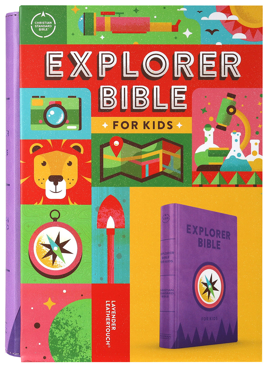CSB Explorer Bible for Kids Lavender Compass Edition Close-up