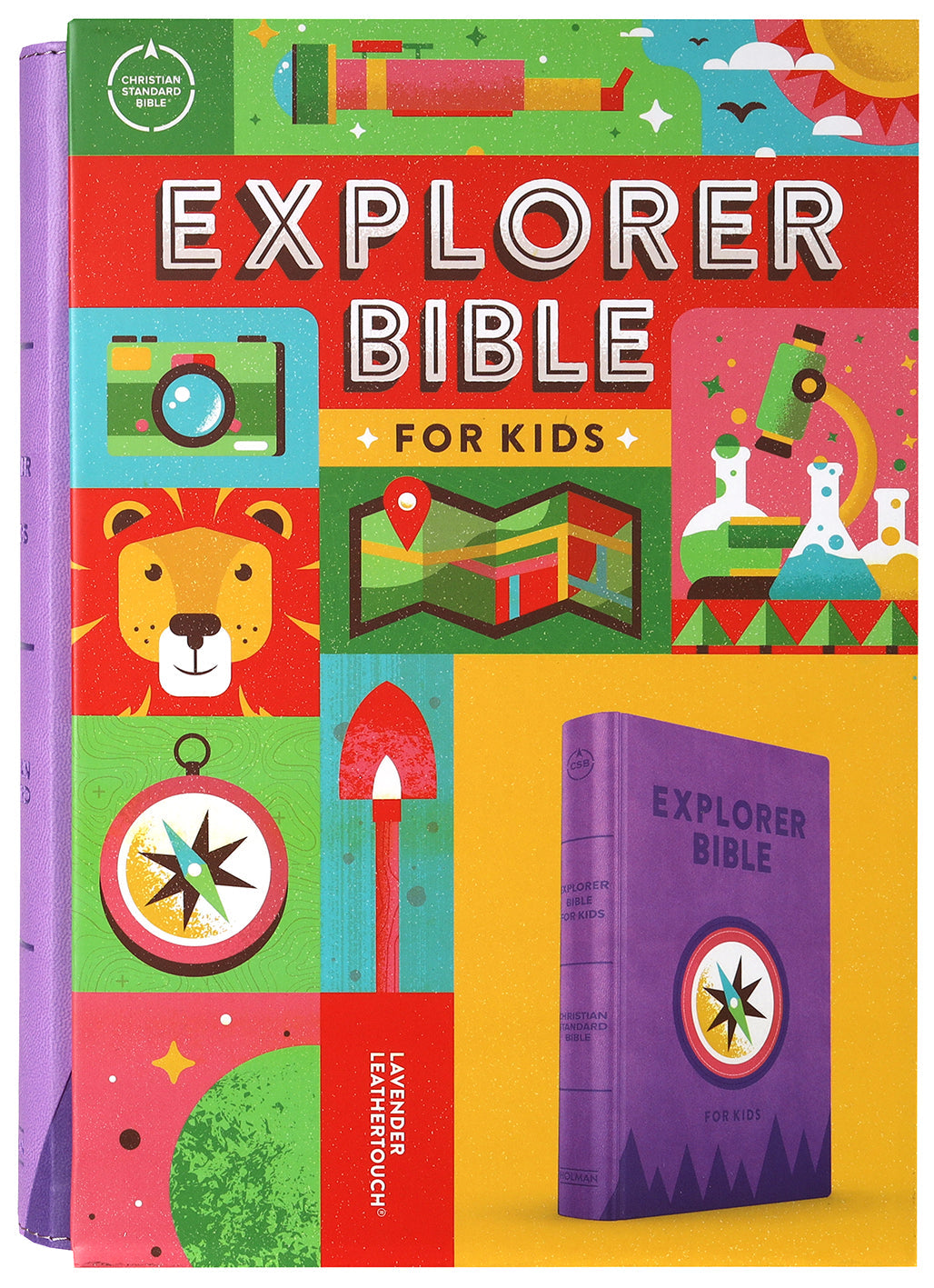 CSB Explorer Bible for Kids Lavender Compass Edition Close-up