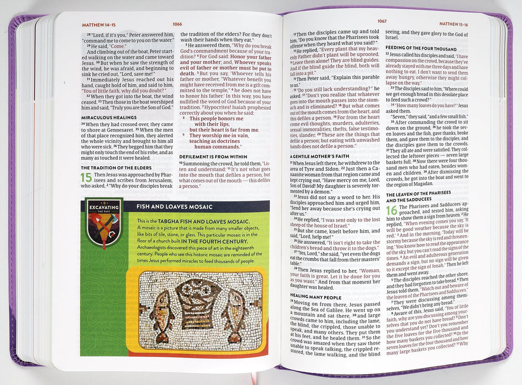 CSB Explorer Bible for Kids Lavender Compass Edition in Child's Hand