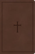 Elevate your study with the luxurious CSB Large Print Christian Standard Bible in rich brown leather with red lettering.