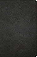 Elevate your devotion with our CSB Large Print Personal Size Reference Bible in rich black leather cover with red letter edit