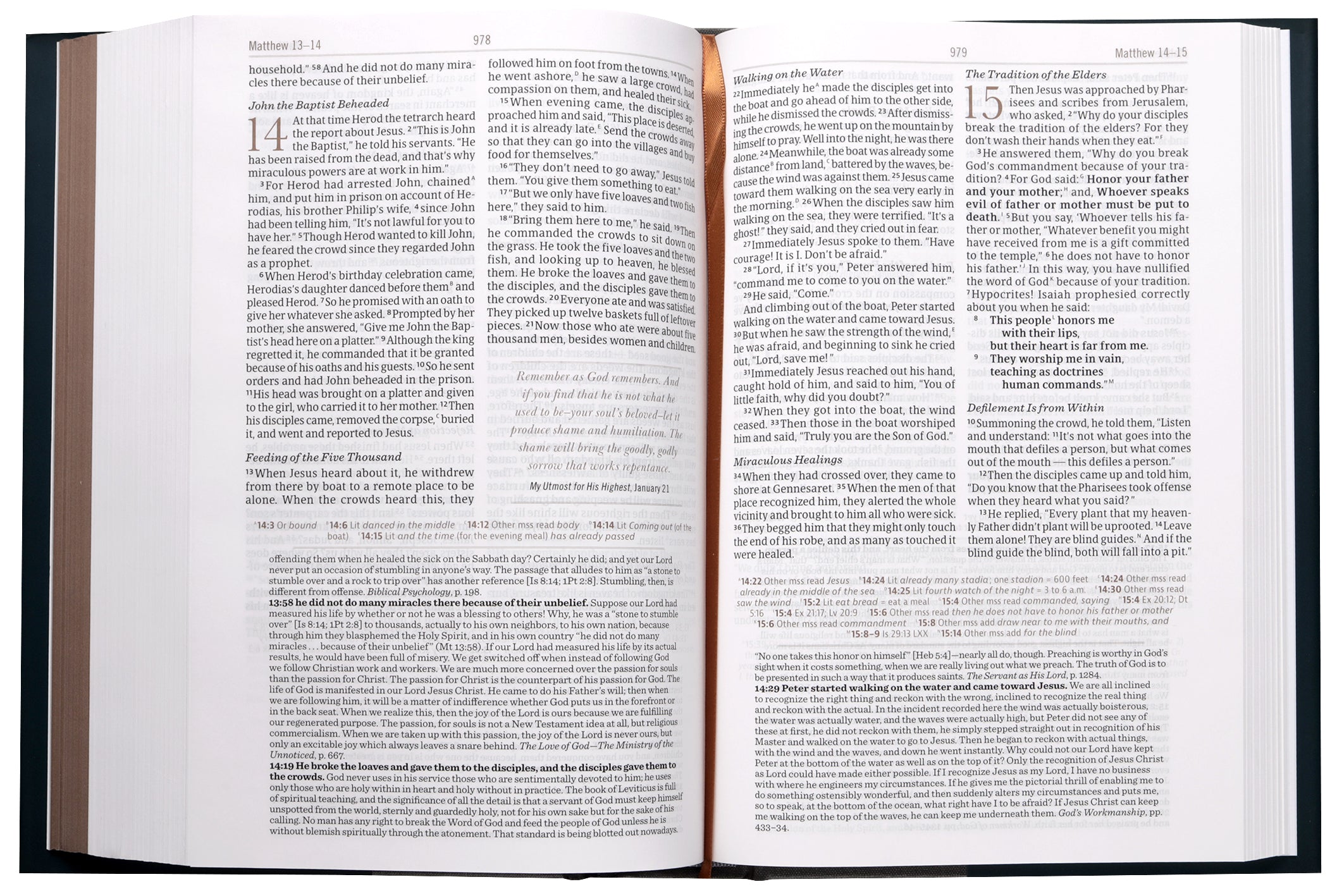CSB Oswald Chambers Bible, black letter edition, devotionals and journaling