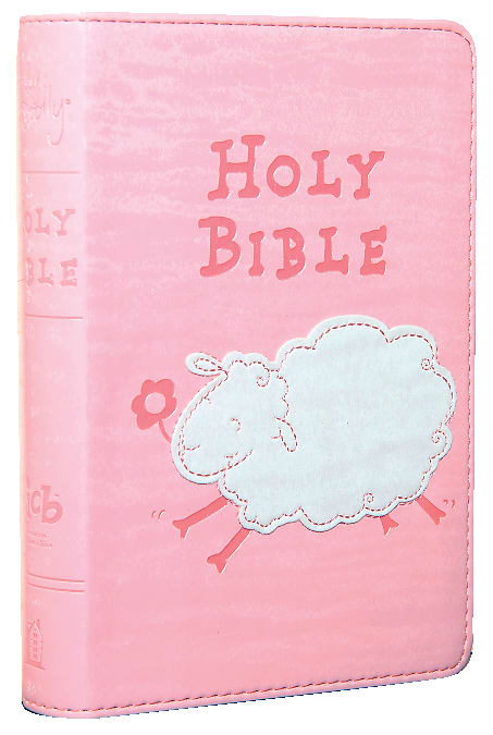 Close-up of Pink Really Woolly Holy Bible by ICB, Bible for Children