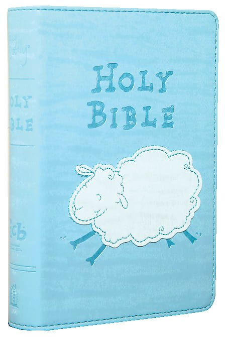 Close-up of the Blue ICB Really Woolly Holy Bible in Really Woolly Series