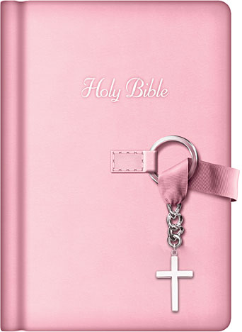 NKJV Simply Charming Bible for Kids, Black Letter Edition with Cross Charm