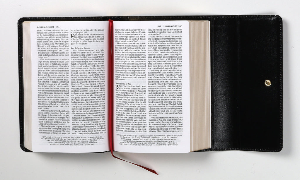 NKJV Compact Paragraph-Style Reference Bible Black (Red Letter Edition)