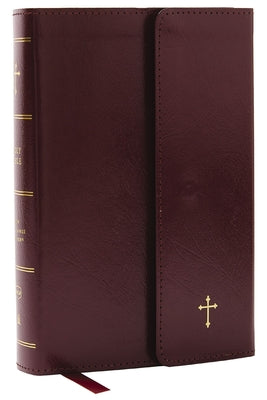 NKJV Compact Reference Bible featuring Red Letter Edition and burgundy leather cover.
