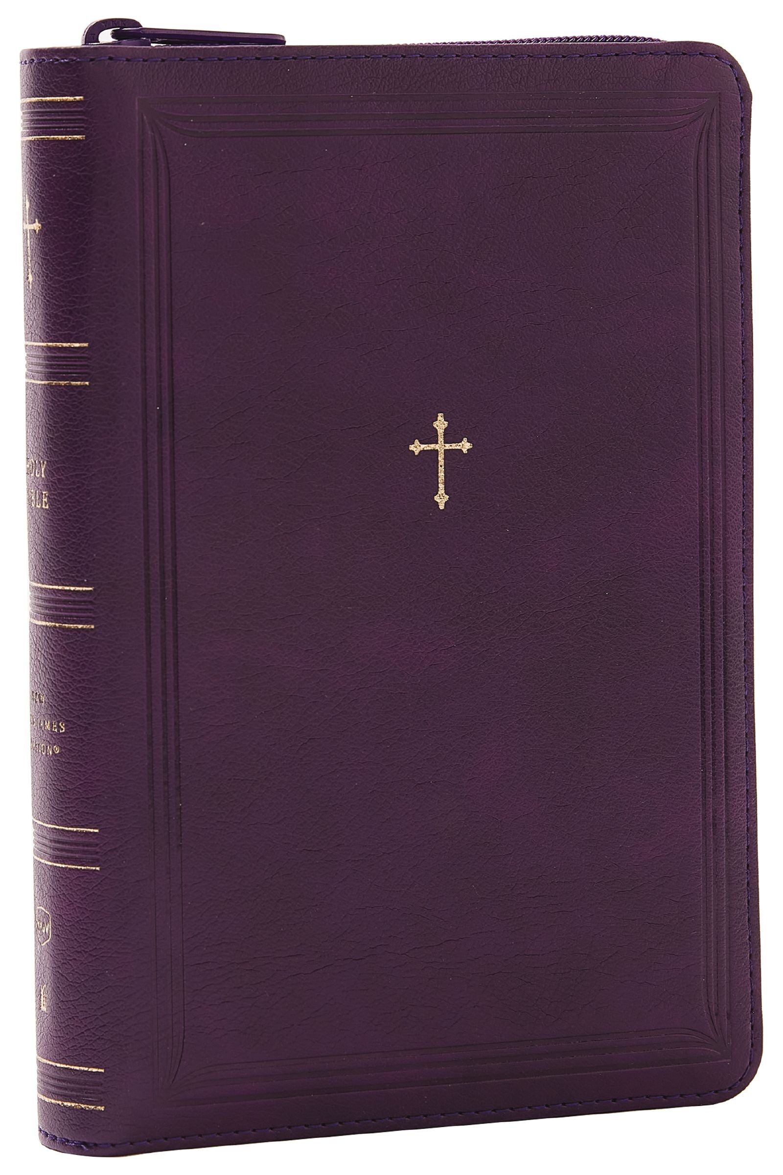 Purple NKJV Compact Bible with zipper, red letter edition