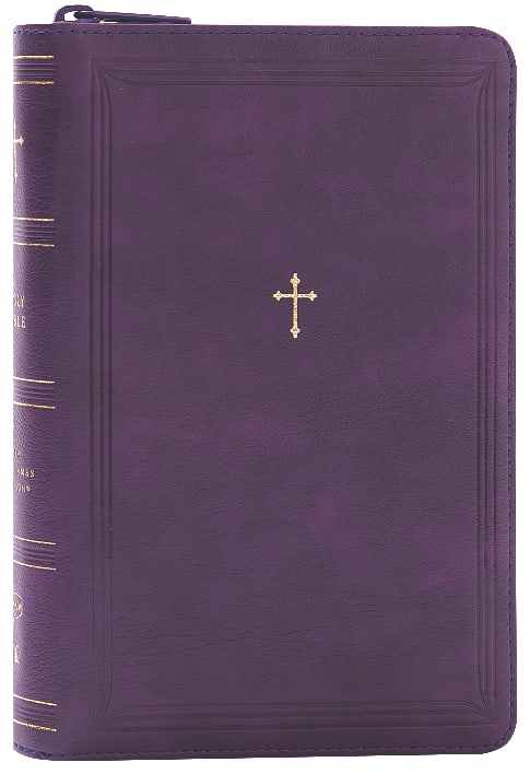 Purple NKJV Compact Bible with zipper, red letter edition