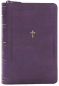 Purple NKJV Compact Bible with zipper, red letter edition