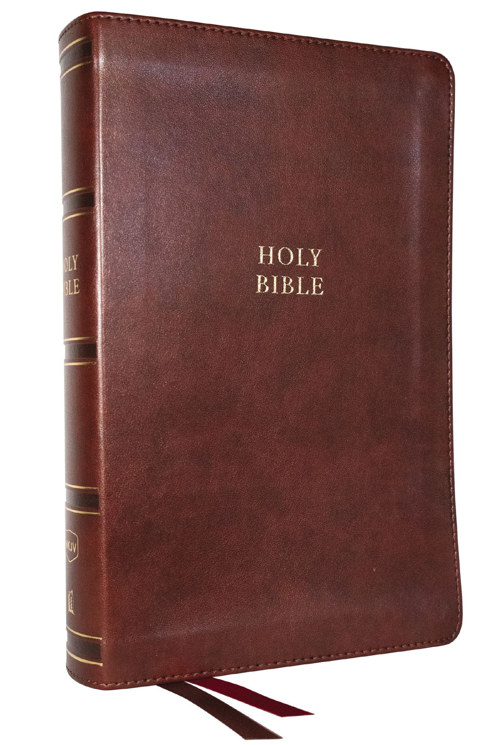 NKJV Single-Column Reference Bible, Verse-By-Verse Brown (Red Letter Edition) Cover Art