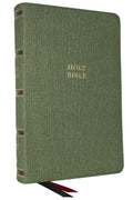 NKJV Single-Column Reference Bible with green cover and red letter edition.