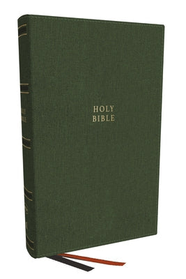 NKJV Single-Column Reference Bible with green cover and red letter edition.