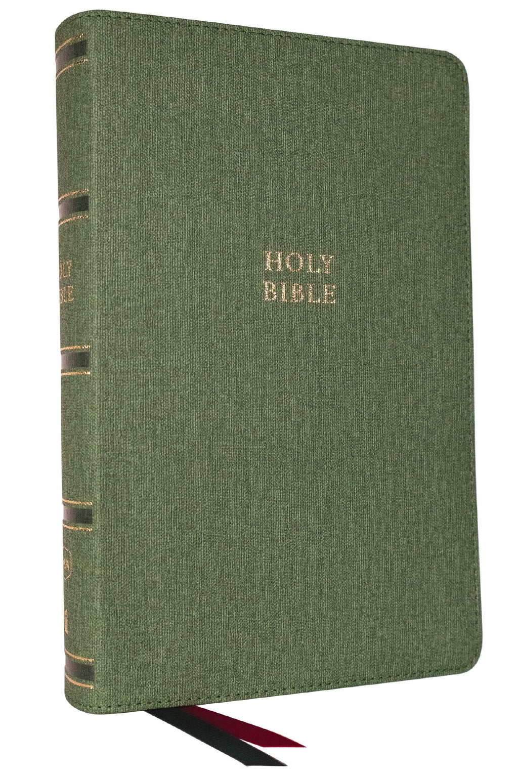 NKJV Single-Column Reference Bible in Green Thumb Indexed format with red letter edition