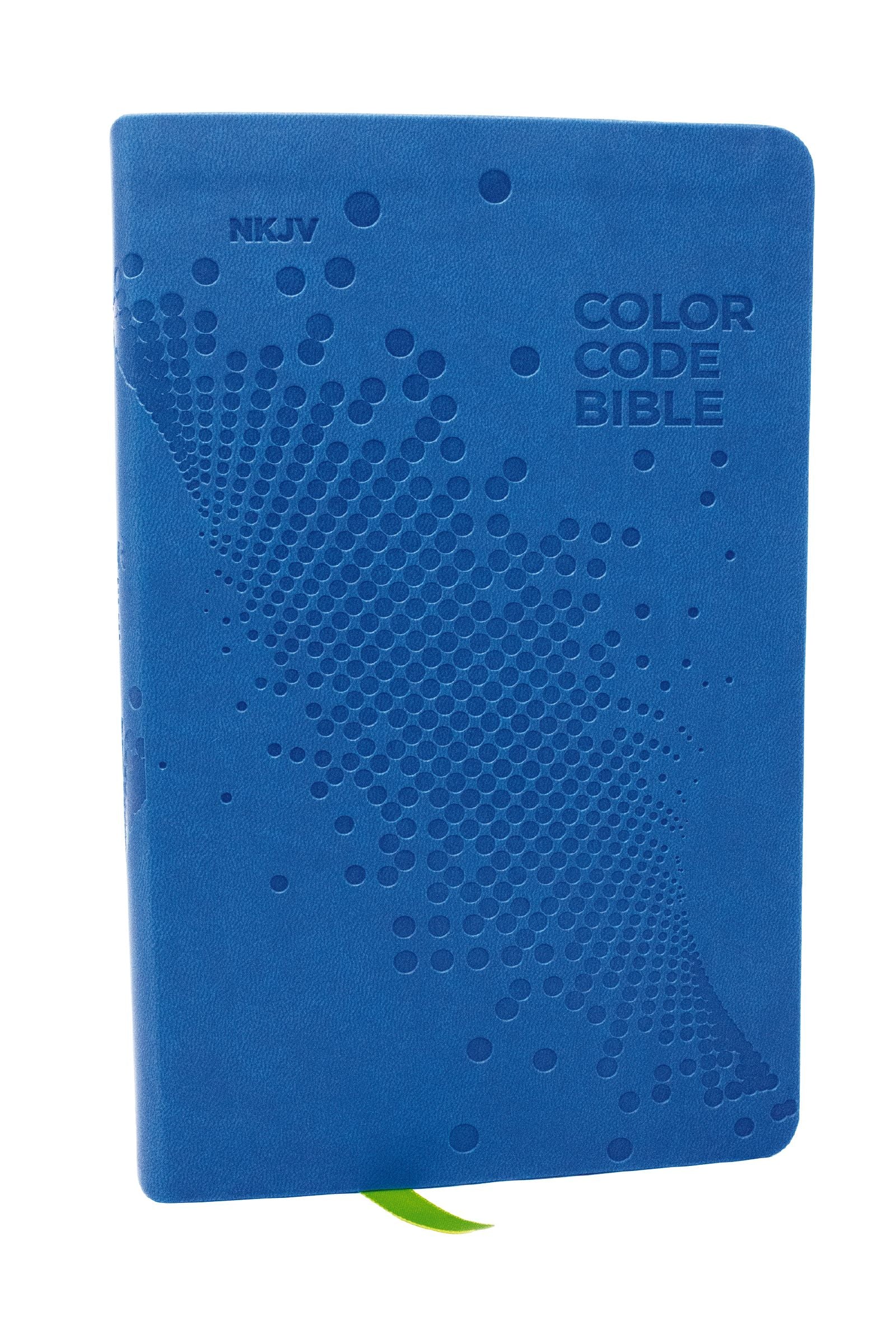 Color-coded NKJV Bible for children, featuring the Blue Edition's vibrant illustrations and easy-to-follow layout