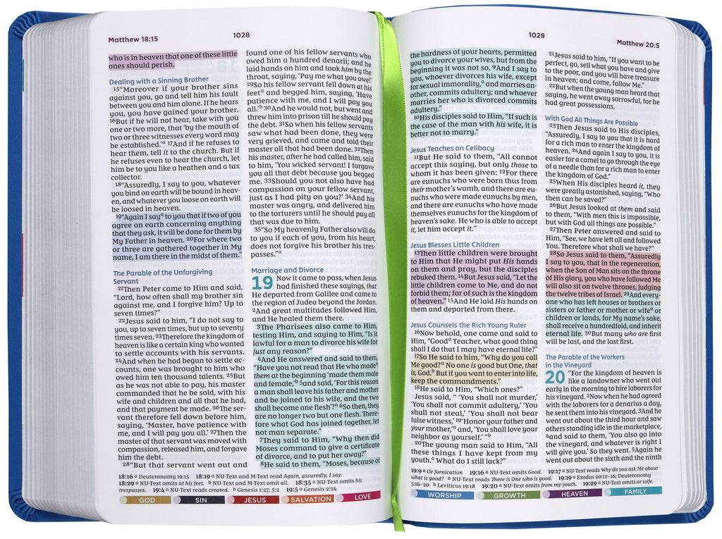Color-coded NKJV Bible for children, Blue Edition, a fun and educational Bible with vibrant illustrations and easy navigation