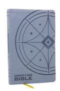 NKJV Armor of God Bible for kids with vibrant blue and gray cover and red letter edition text.