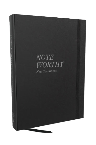 NKJV New Testament Bible in a black leather journaling edition for reading and note-taking