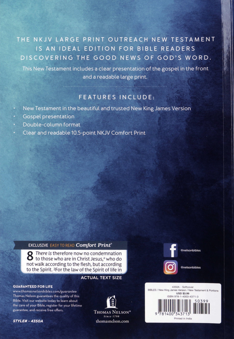 NKJV Large Print Outreach New Testament Bible, Geometric