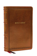 NKJV Large Print Reference Holy Bible in Brown Leather (Sovereign Collection with Red Letter)