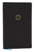 NKJV Spurgeon and the Gospels Black Bible in a classic black cover.